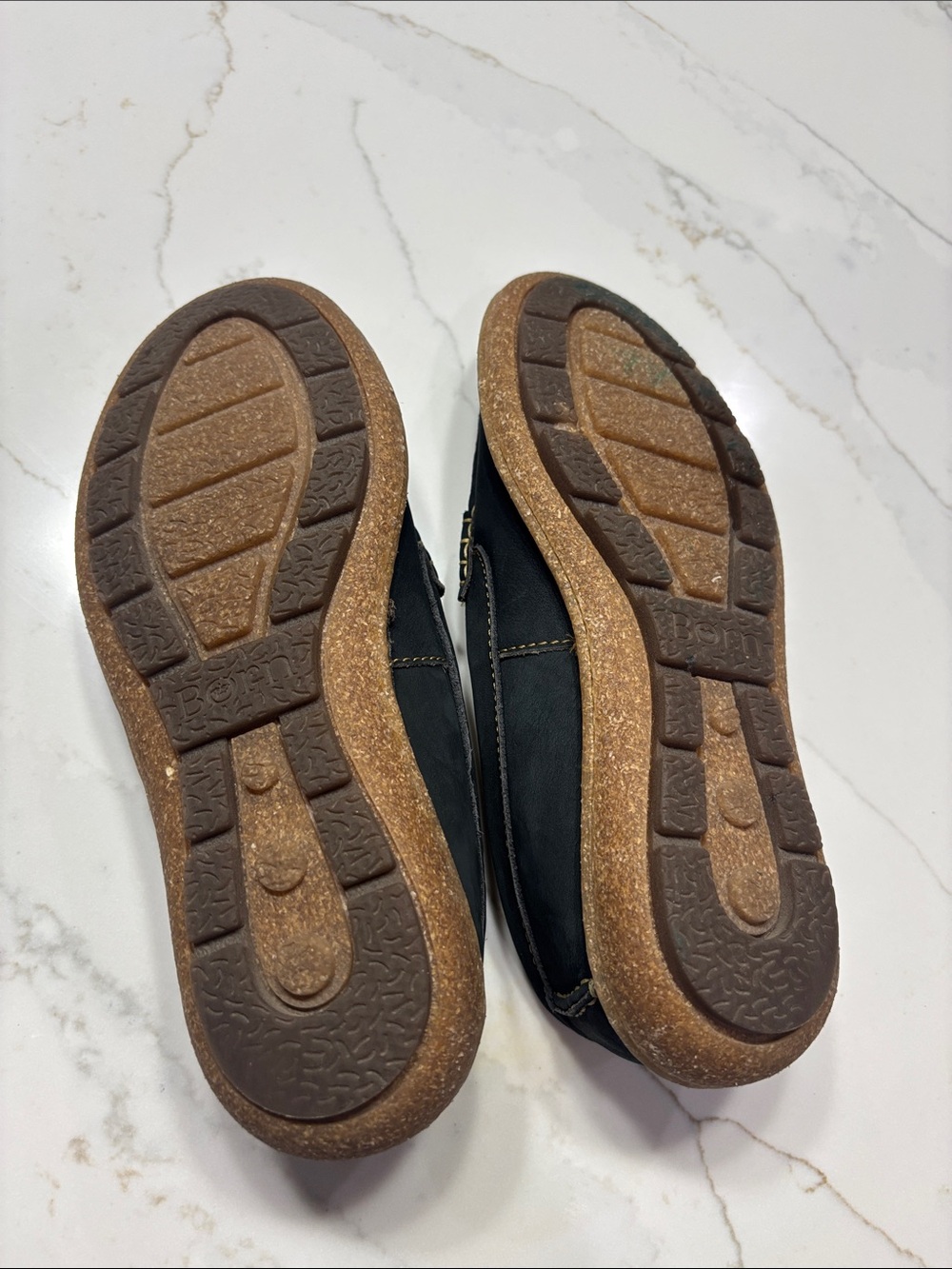 Born NAVY BLUE Suede Penny Loafers with Contrast Stitching - Picture 11 of 15